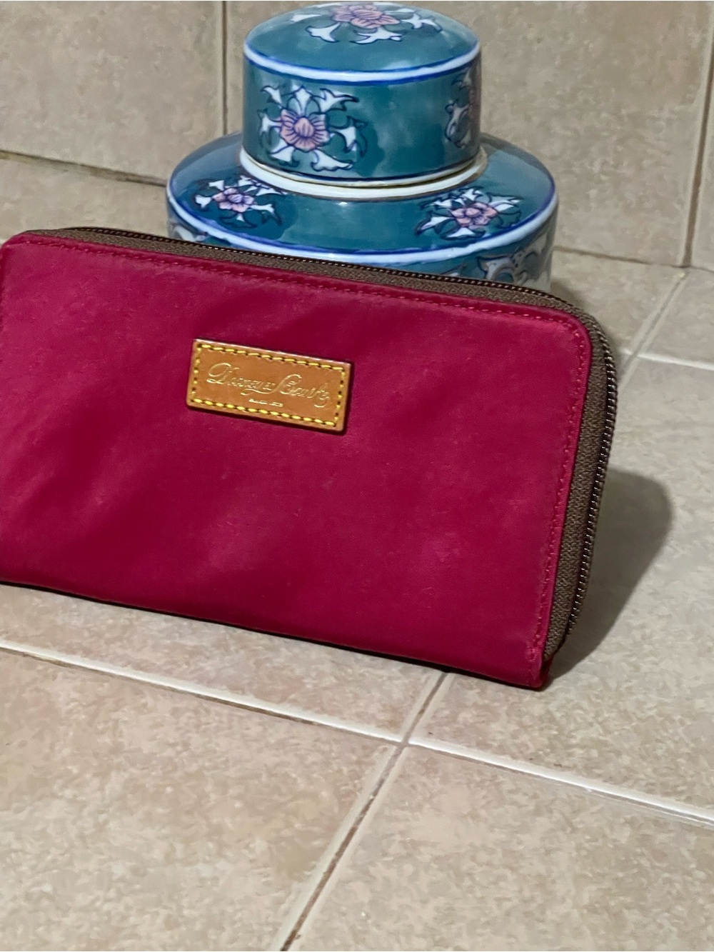 Dooney & Bourke Raspberry Zip-Around Wallet - Picture 2 of 4